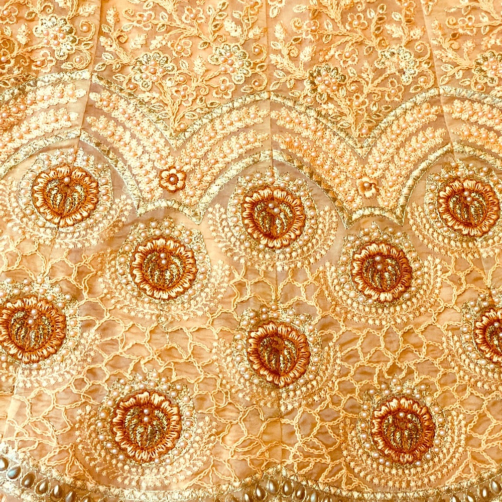 Heavy Embroidery Pearl Work Lehenga Choli/Dupatta